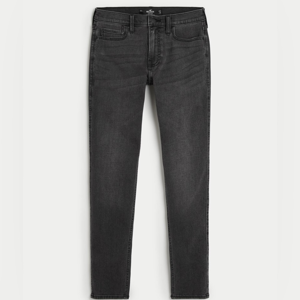 Hollister Washed Black Super Skinny Jeans Men’s Size 38x32